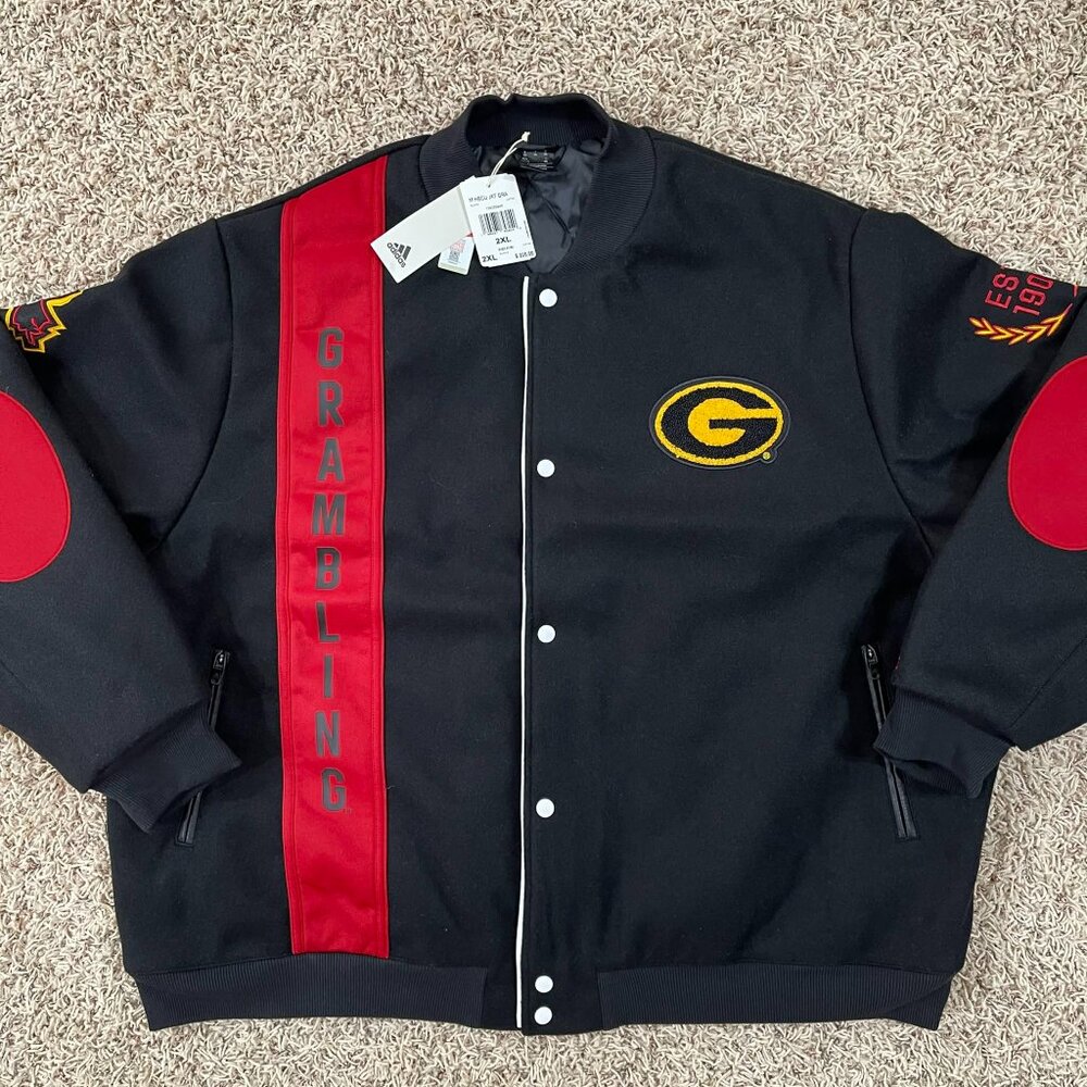 Adidas Grambling State University Tigers Dugout Jacket IU4742, Men's 2XL (New)